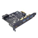 USB3.2 GEN1 PCI-E Expansion Card 5 Ports 2*Type-C 3*USB-A 19 Pin Connector 5Gbps
