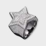 Moissanite Star Ring, Sterling Silver, VVS1 D, GRA Certified - Size 7