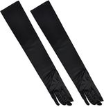 Silk Style Elbow Length Gloves Retro Black - By TRIXES
