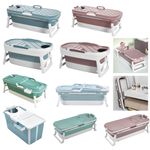 Adult Foldable Bathtub Plastic Shower Bath Tub Bathroom Spa Sauna Soaking Barrel