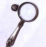 Antique Sterling Silver Magnifying Glass Art Nouveau Spy Glass 2.75” Long