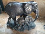 Bronzed Cold Cast Elephant Sculpture