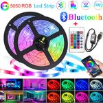 LED Strip Lights 1- 5m RGB 5050 Colour Changing Tape Cabinet Kitchen TV Lighting