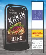 Kebab Pavement Sign A Board Restaurant Fast Food  Take Away Shop ECO SWINGER