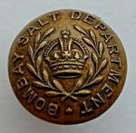 Very Rare British Indian Bombay Salt Department Brass Button by J.R. Gaunt