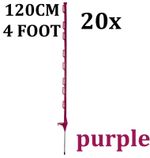 20 x 4ft (120cm) Electric Fence Purple Poly Posts Stakes tape rope horse paddock