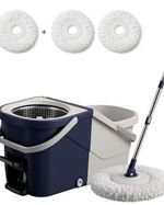 Spin Mop Bucket with Wringer, Dual Chamber Clean Dirty Water, Microfibre Mop
