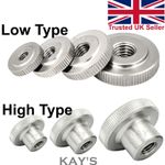 KNURLED THUMB NUTS STAINLESS STEEL HIGH AND LOW TYPE M2 M2.5 M3 M4 M5 M6 M8 M10