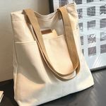 Canvas Tote Bag Large Capacity Handbag Casual Commuter Shoulder Purse Travel