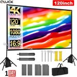120" Projector Screen Tripod Stand Portable Home Outdoor Windproof Movie 16:9 4K