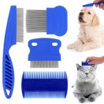 4 PCS Flea Comb for Cat Dog Flea Removal Lice Combs Fine Tooth Comb Groomingfree