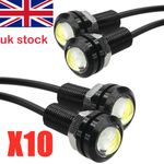 10 x Eagle Eye LED Lights Car DRL Daytime White Fog Light Reverse Bulbs 18mm 12V