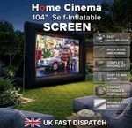 104" Self-Inflating Projector Screen Outdoor Home Garden Cinema Movie Night