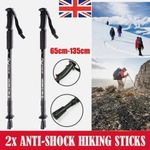 16~32" Telescopic Anti-Shock Extendable Trekking Poles Hiking Walking Camping