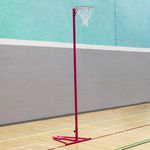 *CLEARANCE* Freestanding Netball Post - Adjustable Design with Hoop (Pink /Blue)