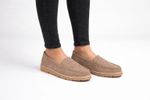Women's Jo & Joe Loafer Latte Size 8 Suede Leather Slip On Moccasin Summer Shoe