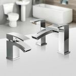 New Waterfall Bathroom Taps Chrome Basin & Bath Filler Shower Deck Tap Sets