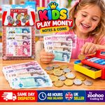 Kids Play Money Toy Notes & Coins Pretend Shop Cash Till Role Play Set UK