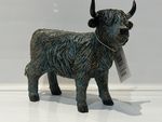 Standing Antique Aged Bronze Highland Cow Scottish Farm Gift Figurine
