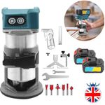 6 Speeds Cordless Router Brushless Wood Trimmer Compact For Makita 18V Battery