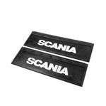 SCANIA Lorry HGV Truck Mudflaps 20 x 65cm Smooth Black PVC Mud Flaps White Text