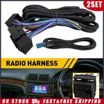 4PCS Stereo Radio & Power Extension Wiring Harness For BMW M3 M5 X5 E46 E38 E53