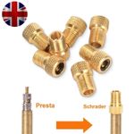 2 x Presta To Schrader Valve Adapter Bicycle Bike Pump Converter Brass UK