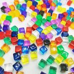 200x Acrylic Transparent Blank Cube Blocks Square Corner Dice Board Game Toy DIY