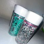 X5 Tubs of Confetti Sprinkles 3 Green and 2 Silver