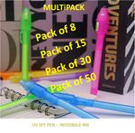 MULTIPACK Spy Pens Invisible Ink UV Light Magic Secret Messages Party Kids Gift