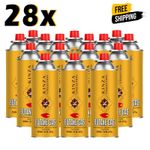 28x BUTANE GAS BOTTLES CANISTERS FOR PORTABLE STOVES COOKERS GRILL HEATERS WAND
