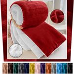 Reversible Sherpa Blanket Fluffy Warm Soft Large Sofa Bed Fleece Throw Blanket