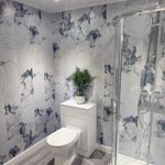 Mystic Blue Marble Matt 8mm PVC Bathroom Panels Shower Wall Cladding Waterproof