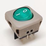 2PCS FOR PRONIC R2 Rocker Switch 15A 4 Feet Round Green Light Switch R21-22C-36