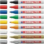 Edding 750 Paint Marker Pens Bullet Tip Low Odour - 2-4mm Line - 14 colours