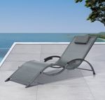 Jarder Lucia Aluminium Folding Sun Lounger Outdoor Garden Patio Lightweight Bed