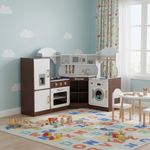 Sound & Light Simulation Design Corner Wooden Kitchen for Toddlers
