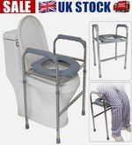 Raised Toilet Seat with Handles, Toilet Seat Riser for Seniors with Adjustable