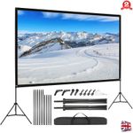120" Projector Screen w/Stand Set Portable Home Outdoor 3D Movie Screen 16:9 HD