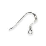 925 Sterling Silver FISH HOOK EARRINGS with spring 14mm (French wire)