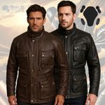 Motorbike Motorcycle Trailmaster Vintage Waxed Leather Jacket – Bike Tribe Coat