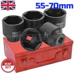 5PCS 55mm 56mm 60mm 65mm 70mm Deep Impact Socket HGV 3/4" Drive 6 Point Hub Nut