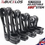 Bicycle Adjustable Stem 31.8mm 25.4mm Bike Handlebar Stem 90/110/130/145mm 3D UK
