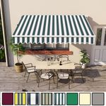 3 x 2.5m Manual Awning Garden Canopy Patio Sun Shade Retractable Shelter New