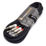 2 x 6.35mm 1/4" Stereo TRS Jack Balanced Twin Lead / Signal Audio Patch Cable