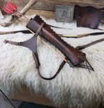 leather quiver Hand Made Traditional Horse Back Archery Hunting Leather Quiver