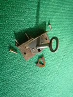 Reclaimed Antique Jewellery Box Lock, Key and Escutcheon