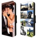 Personalised Flip Wallet Phone Case Cover Custom Printed Photo Picture Collage 