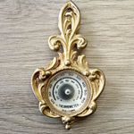 Ornate Wall Thermometer 22ct Gold Electroplated, Made in England (1951+ )