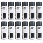 12 x AEROSOL MATT BLACK SPRAY PAINT AUTOCHOICE CAR MULTI-PURPOSE 400ML
